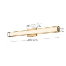 Living District - Aden 31 Inch Led Wall Sconce In - Satin Gold