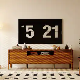 Famapy - Classical TV Stand: Fits 70 - Inch TVs, Sturdy Wood Legs & Smart Storage - Wooden