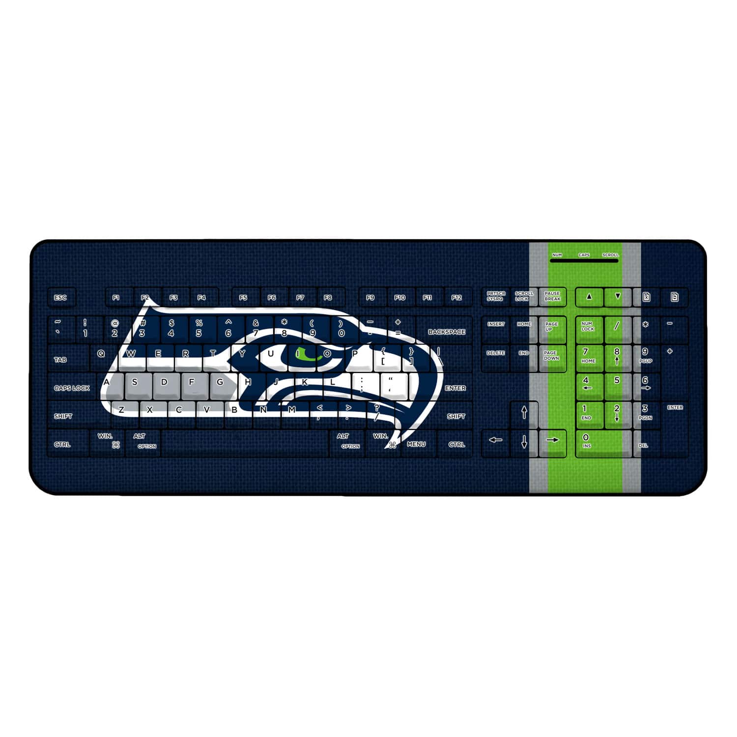 Keyscaper - Seattle Seahawks Stripe Wireless Keyboard - Multicolor