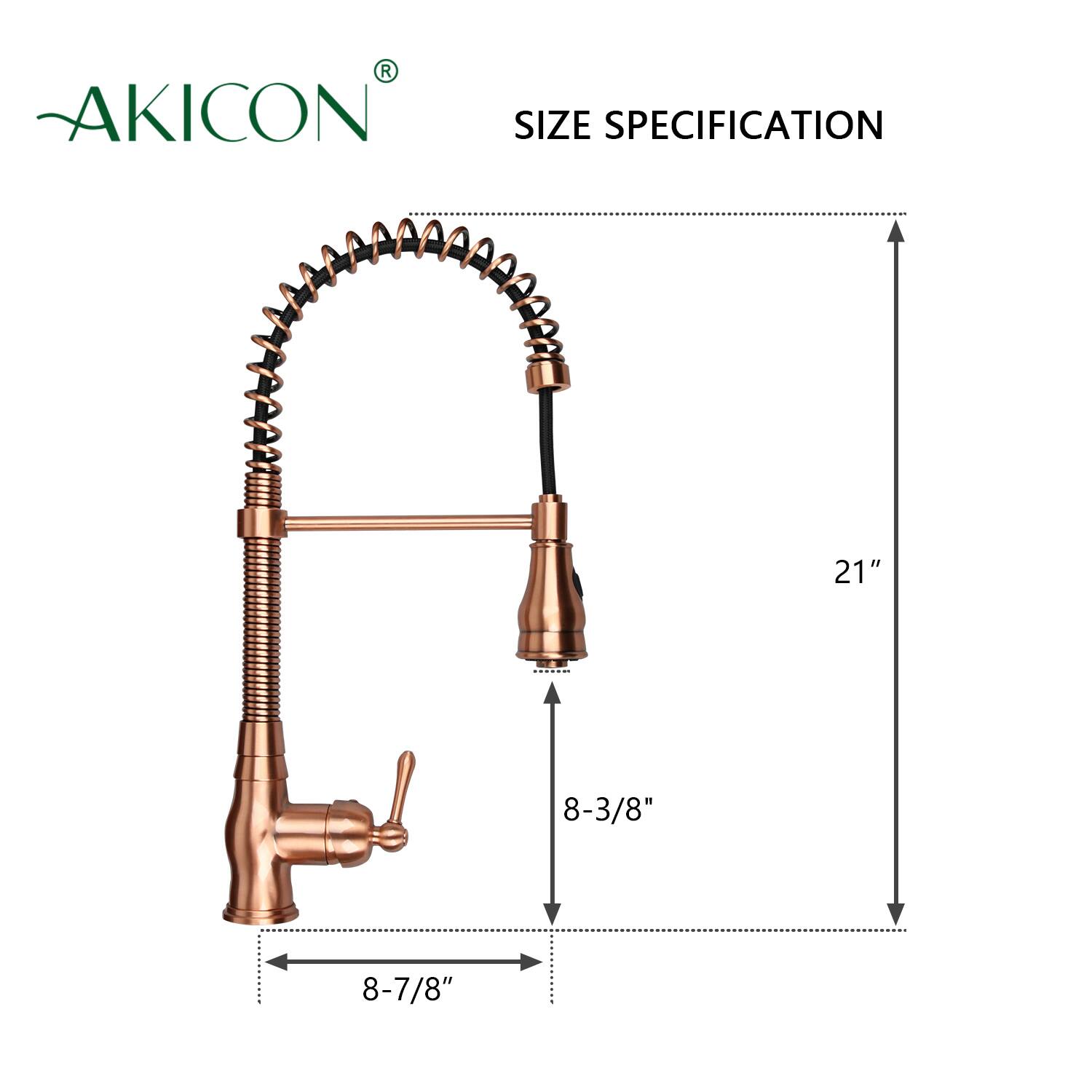 AKICON SIZE SPECIFICATION  
21"  
8-3/8"  
8-7/8"