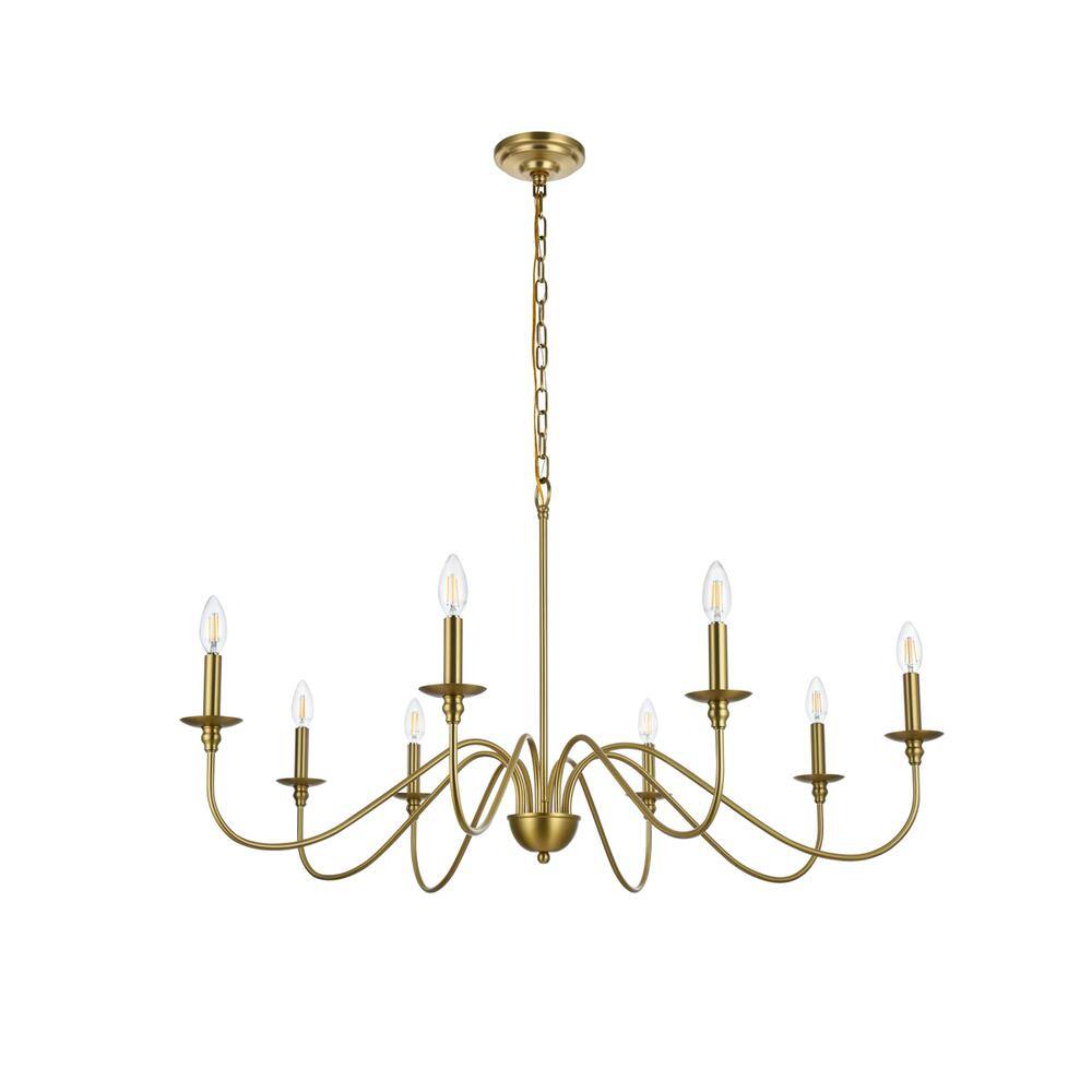 Left. Living District - Rohan 42 inch chandelier in Satin Gold - Satin Gold.