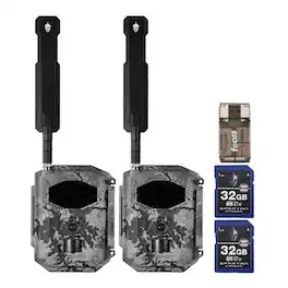 Bundle - Spartan Camera - Spartan GoCam2 4G/LTE Trail Camera (2 Pack) with 32GB Memory Card & Card Reader