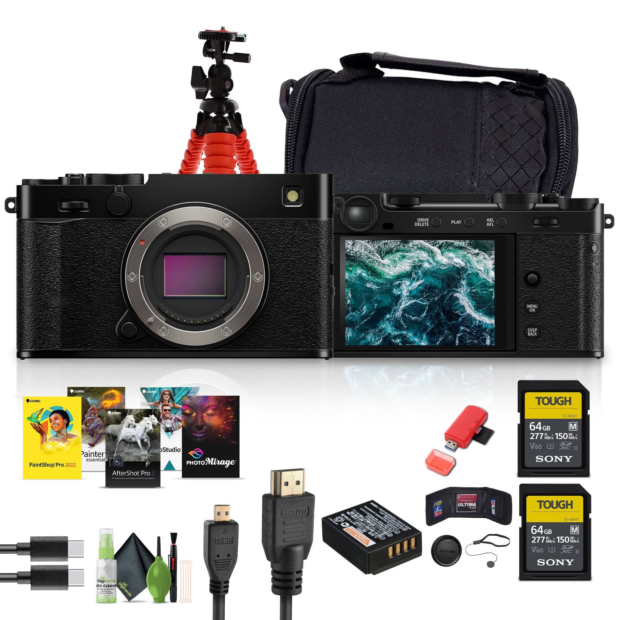 Fujifilm - X-E5 Mirrorless Digital Camera , 2x 64GB UHS-II SDXC Memory Card - Black price history on PriceWatchPro
