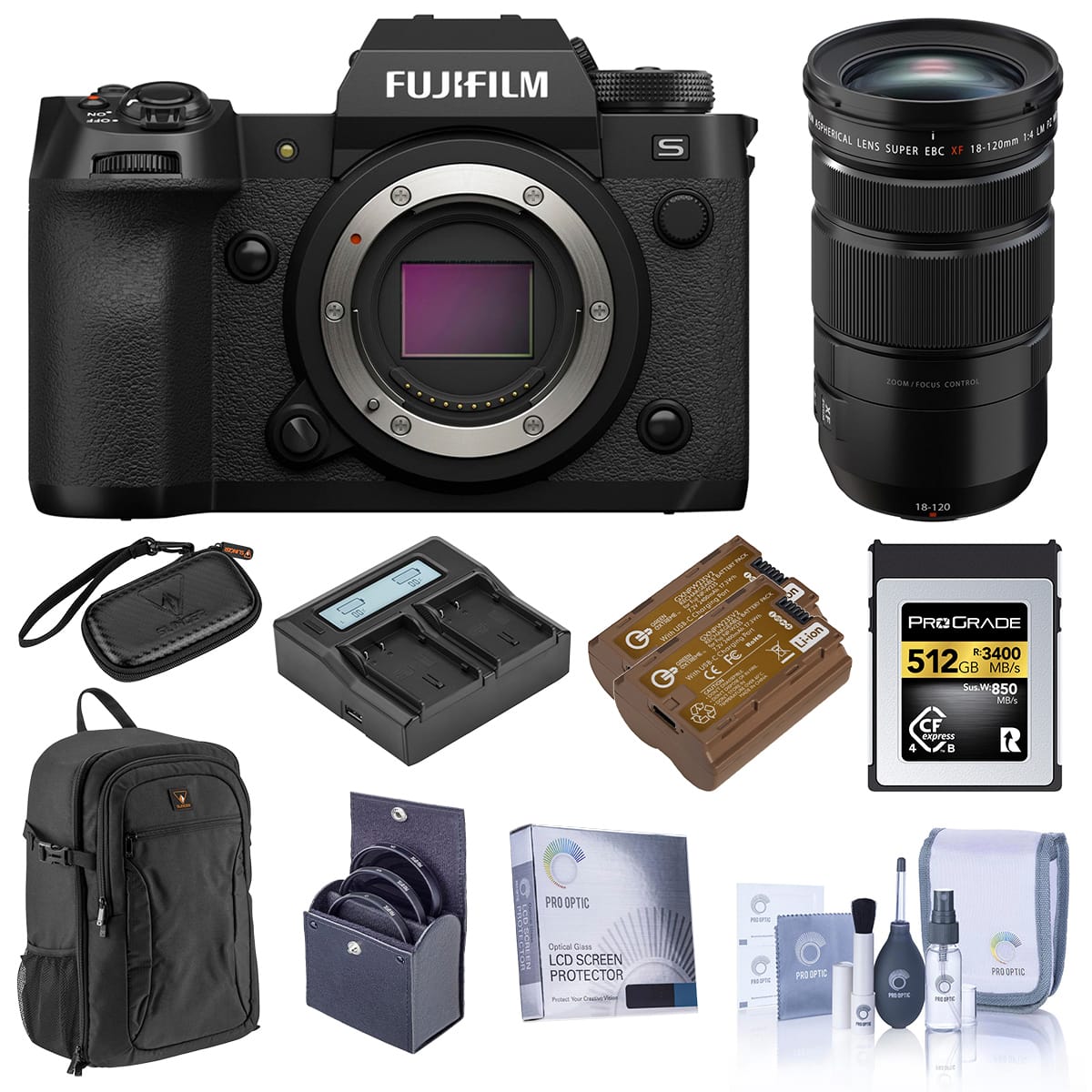 Bundle - Fujifilm - X-H2S Mirrorless Camera with XF 18-120mm f/4 LM PZ WR Lens, Black, with 512GB CFexpress 4.0 Memory Card, price history on PriceWatchPro
