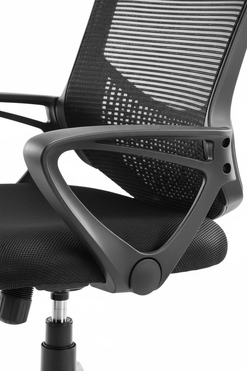 Left. AOITUN - Ergonomic Office Chair for Long Work Hours, Black Mid-Back Seat with Adjustable Arms, Swivel Design, 300 lb Capacity - Black.