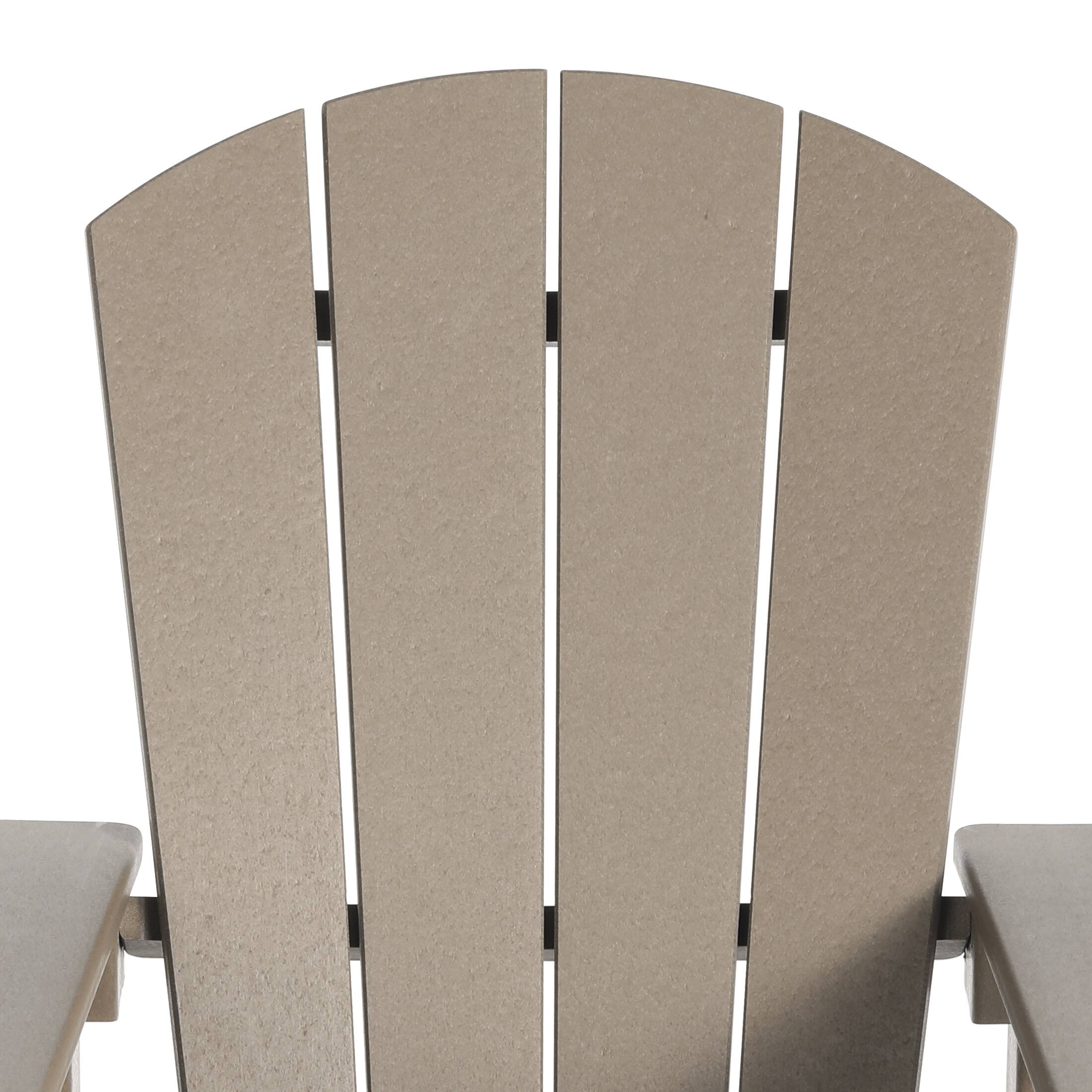 Alt View 4. WestinTrends - WestinTrends Malibu Kids Outdoor HDPE Adirondack Plastic Patio Chair - Weathered Wood.