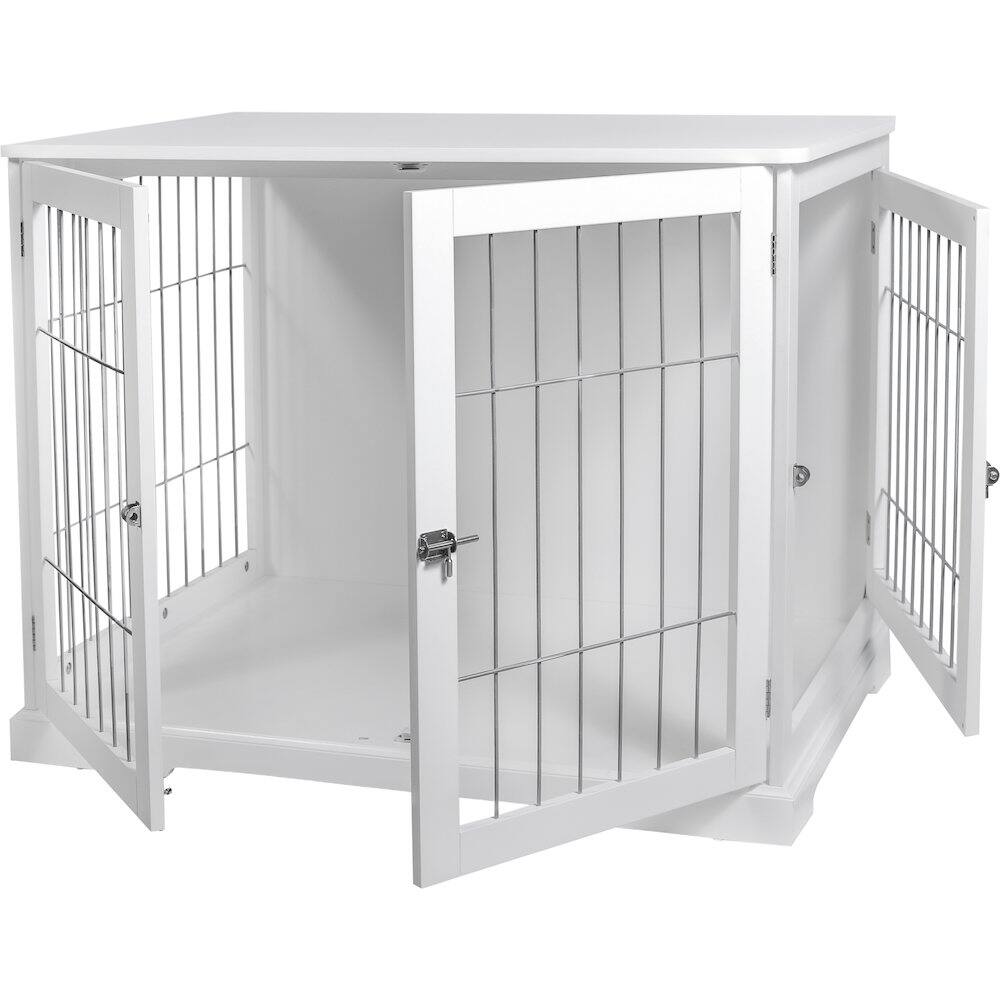 Alt View 2. TRIXIE - Dog Crate, Wooden Indoor Kennel Furniture for Dogs Up to 25 lb - White.