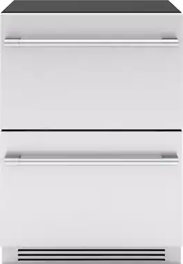 Zephyr - Presrv 24 in. 3.9 Cu. Ft. Dual Zone Refrigerator Freezer Drawers Mini Fridge - Stainless Steel