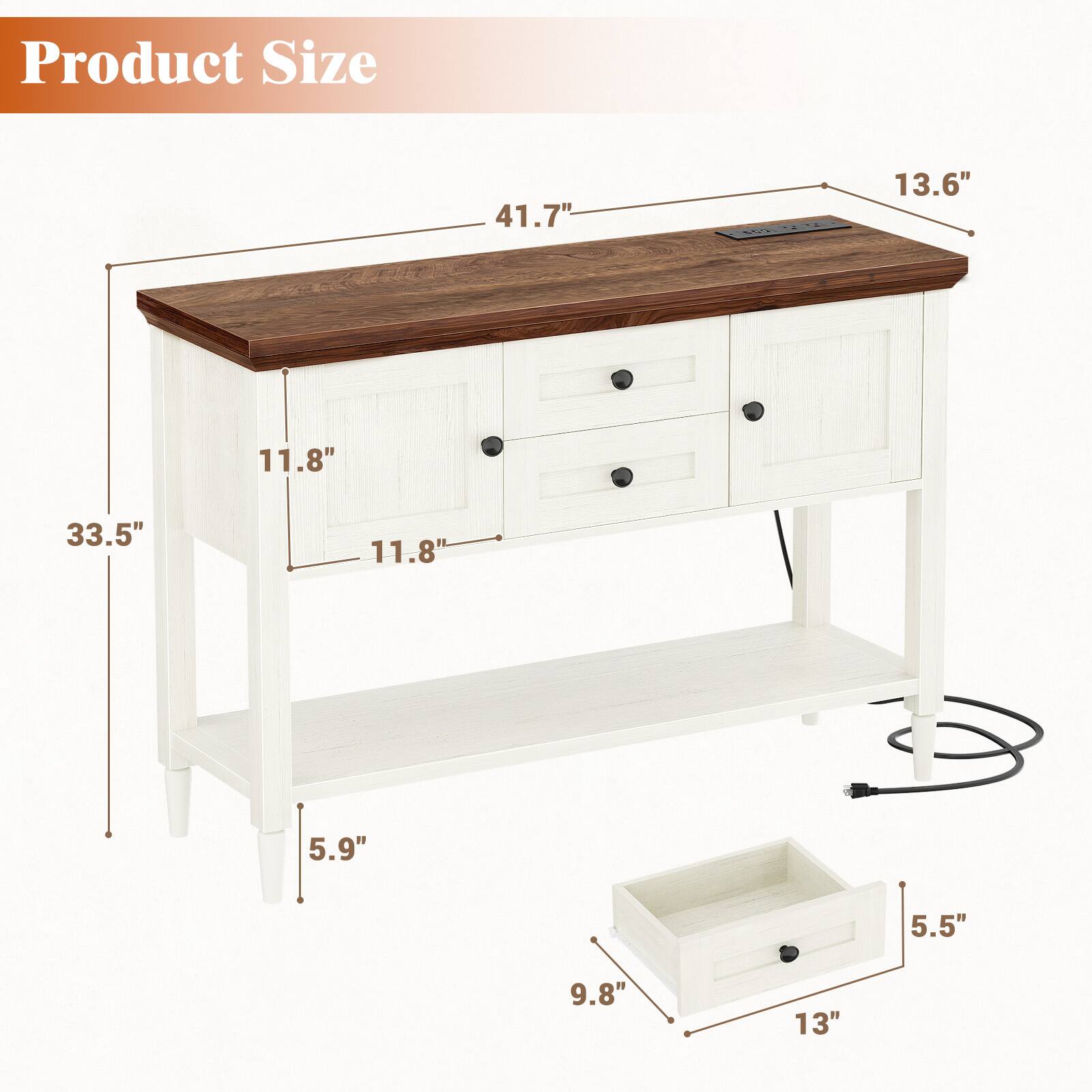 Product Size
41.7"
13.6"
11.8"
33.5"
11.8"
5.9"
5.5"
9.8"
13"