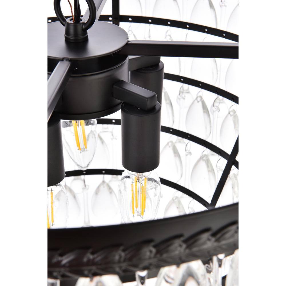 Alt View 2. Elegant Lighting - Nordic 5 lights black pendant - Black And Clear.