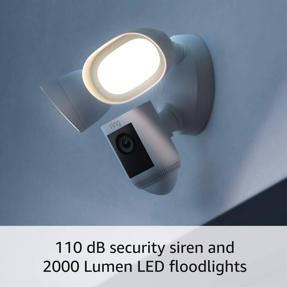110 dB security siren and 2000 Lumen LED floodlights