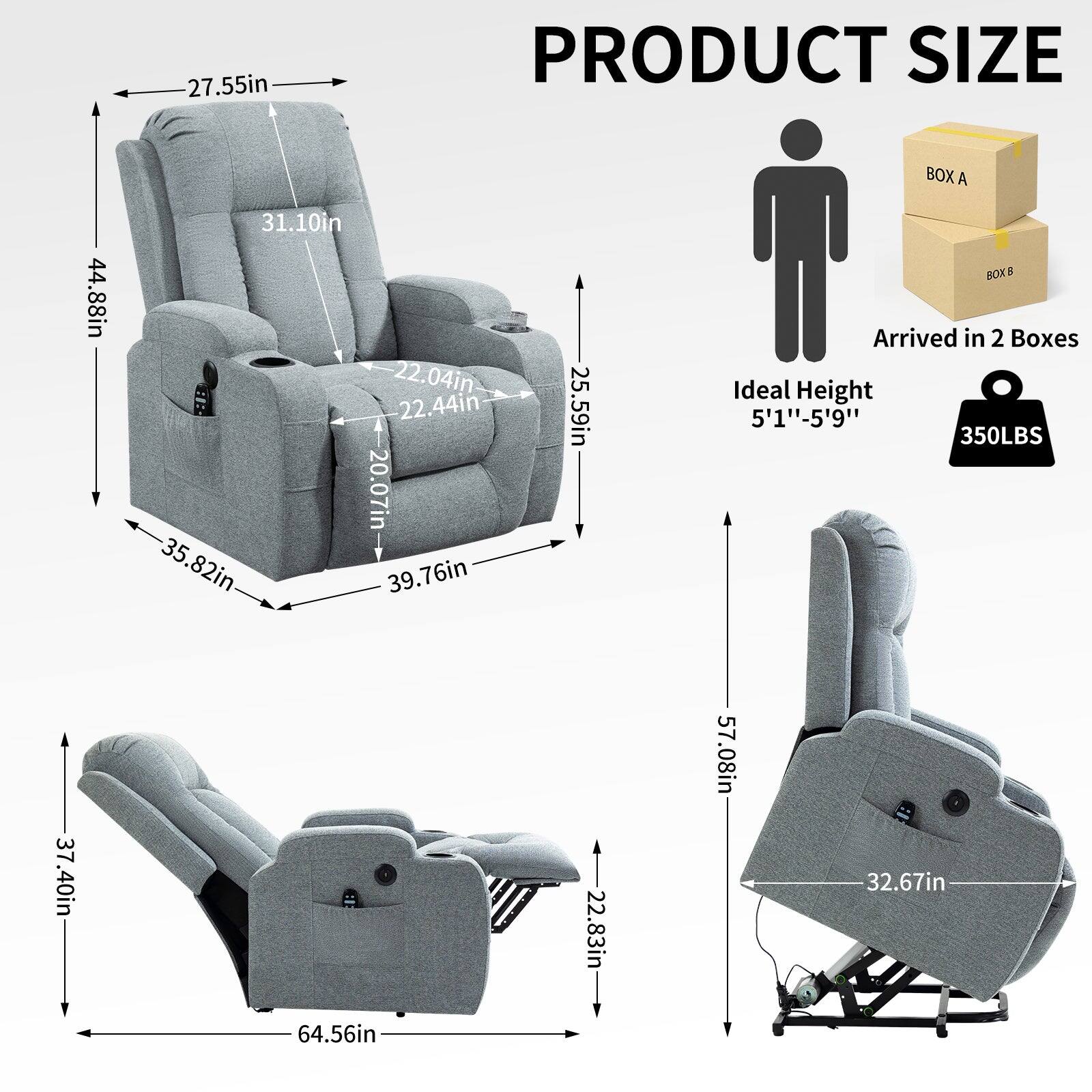 The text on the image is grouped and corrected as follows:

1. Product Size: 27.55in
2. Box A: 44.88in
3. Box B: 22.44in
4. Ideal Height: 5'1"-5'9"
5. Weight: 350LBS
6. Product Size: 37.40in
7. Box A: 22.83in
8. Box B: 57.08in
9. Product Size: 32.67in
10. Box A: 64.56in
11. Box B: 32.67in

The corrected text is grouped by product size and box, and it includes the ideal height and weight for the product.