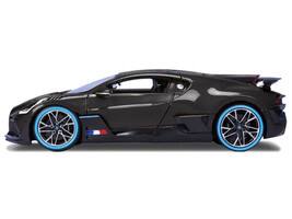 Angle. Bburago - Bugatti Divo Carbon Fiber with Blue Accents "Carbon Series - Bburago 50th Anniversary" 1/18 Diecast Model Car by Bburago - Carbon with Blue.