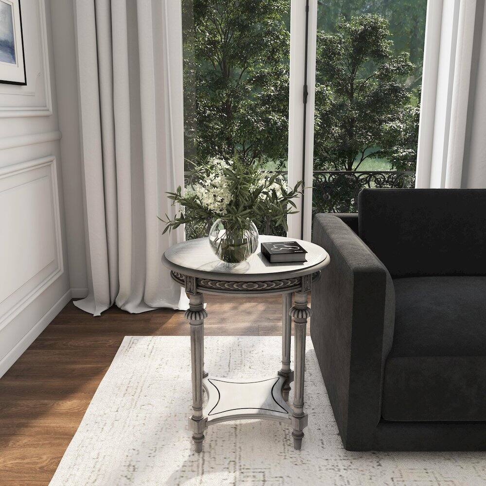 Alt View 6. Butler Specialty - Hellinger Round Lamp Table - Gray.