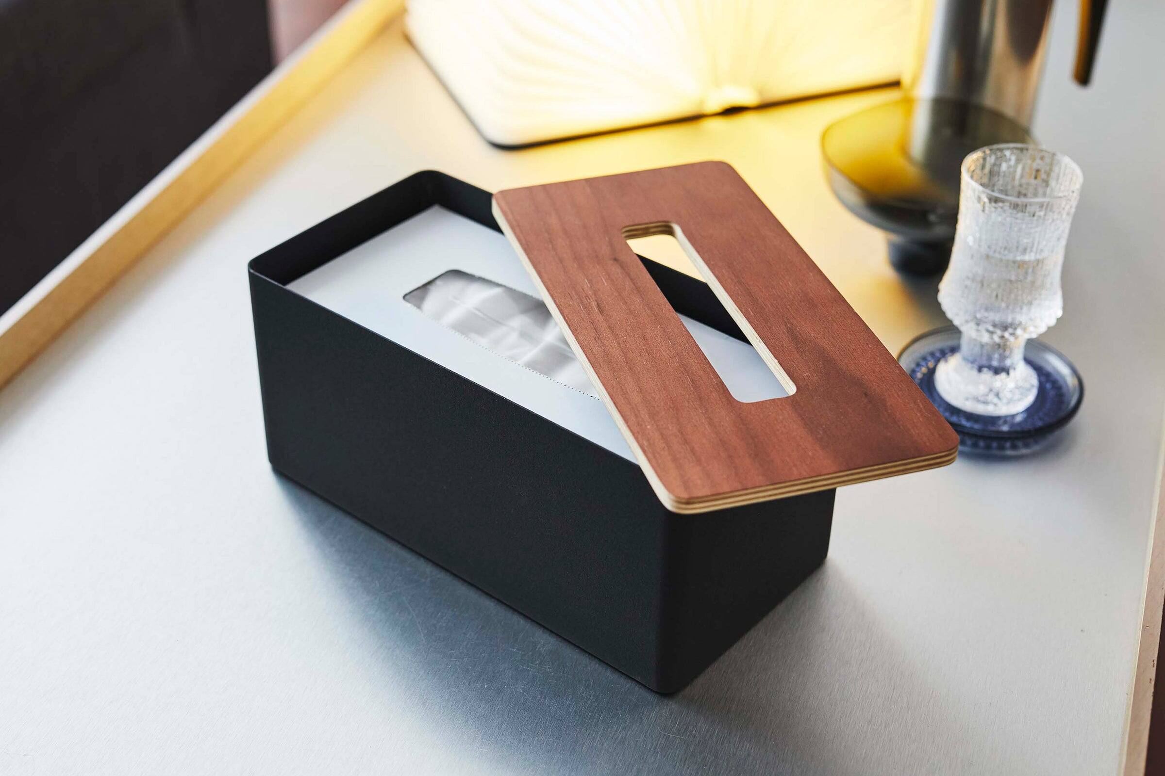 Alt View 8. Yamazaki Home - Tissue Box Cover - Rectangle - Steel - Ash.