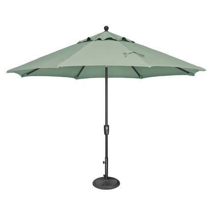 Front. Mondawe - 11' Octagon Patio Umbrella Push Button Tilt Black Frame - Spa.