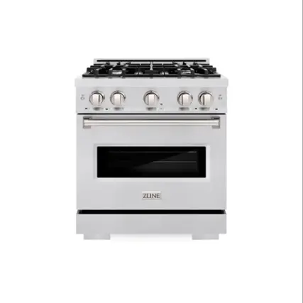 Front. ZLINE - ZLINE 30 in. Classic Gas Range with 4 Burners and Convection Oven (CGRS-30) - Stainless Steel.