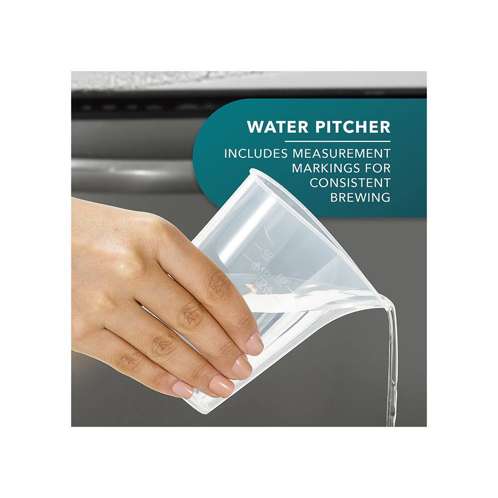WATER PITCHER INCLUDES MEASUREMENT MARKINGS FOR CONSISTENT BREWING
