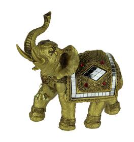 Everspring Import Co. - Golden Decorated Eastern Elephant Statue - Gold