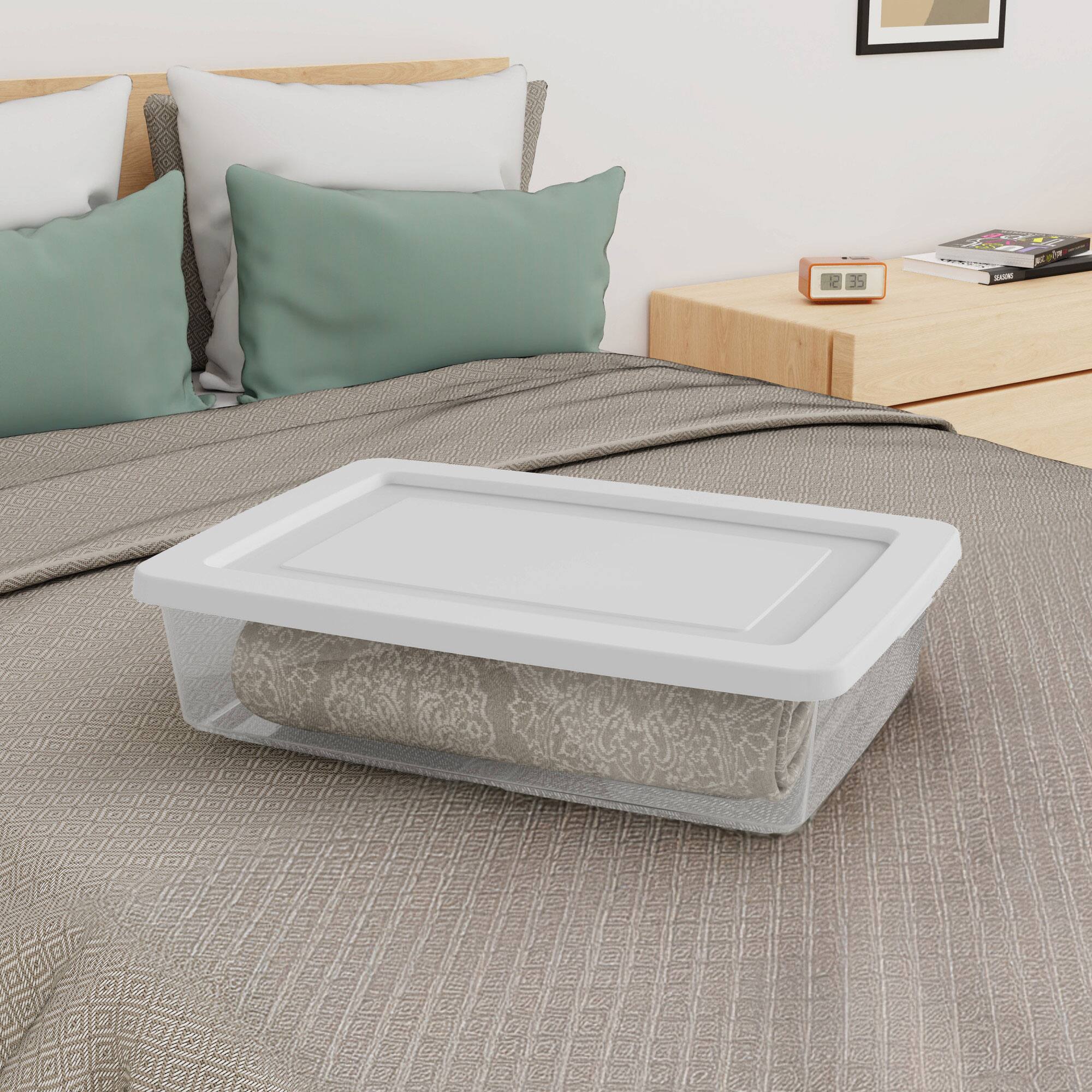 Alt View 3. Sterilite - Sterilite 28 Qt Storage Box, Stackable Plastic Container Home Organizer, 10 Pack - White.