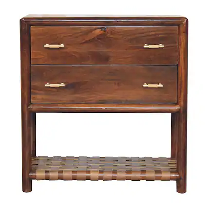 Front. Artisan Furniture - Artisan Furniture Solid Wood Regency Woven 2-Drawer Nightstand - Chestnut.