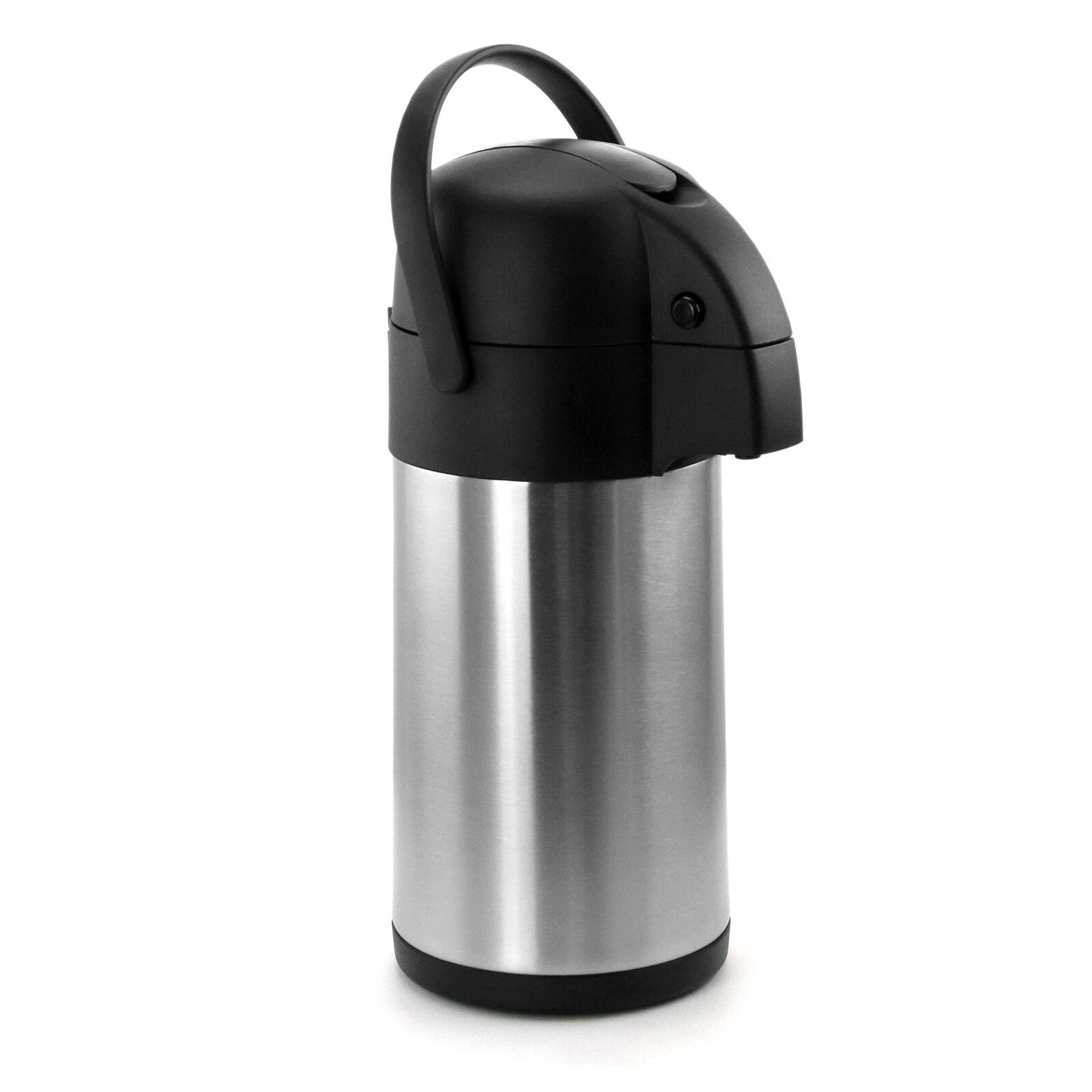 Front. MegaChef - MegaChef 3.17 Quart Stainless Steel Airpot, Hot Water Dispenser for Coffee and Tea - Silver and Black.