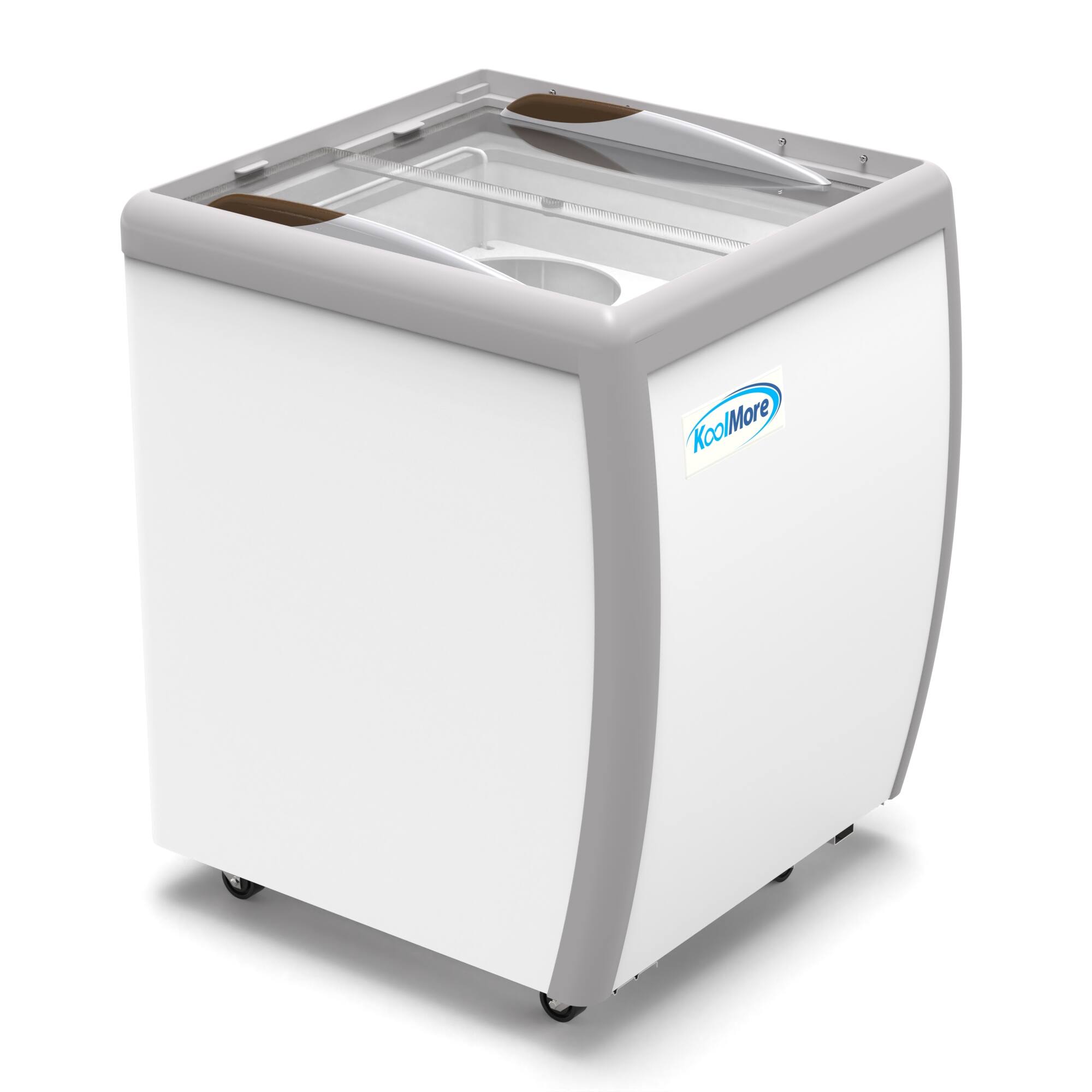 Alt View 2. Koolmore - 26 in. 4 Tub Ice Cream Dipping Cabinet Display Freezer with Sliding Glass Door, 6 cu. ft. KM-ICD-26SD. - White.