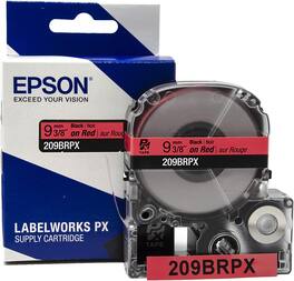 Epson - 3/8" Tape - 209BRPX - Black on Red