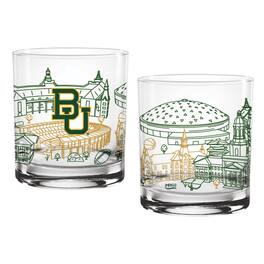 Indigo Falls - Baylor Bears Two-Pack 14oz. Campus Line Art Glass - Multicolor