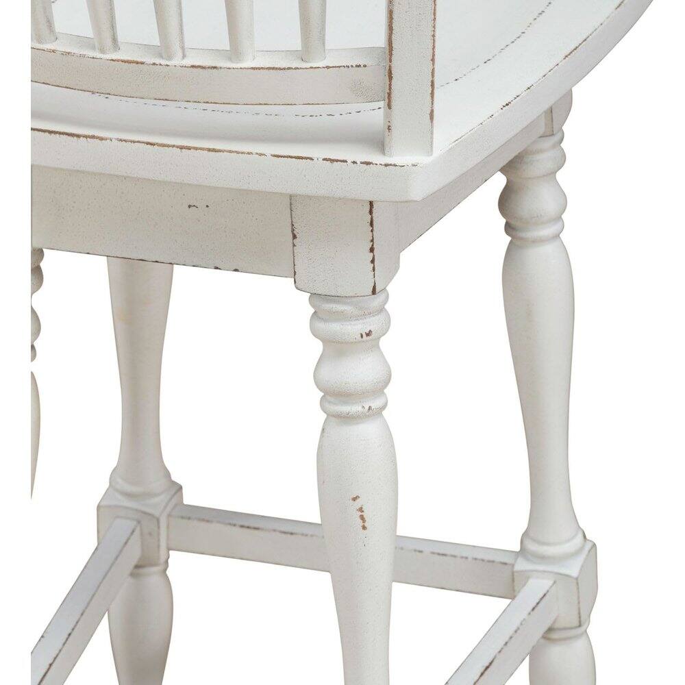 Alt View 4. Liberty Furniture Industries - Spindle Back Swivel Bar Stools - Set of 2 - Antique White & Weathered Bark - Antique White & Weathered Bark.