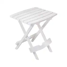 Adams - Quik-Fold Rectangular Resin Folding Side Table - White