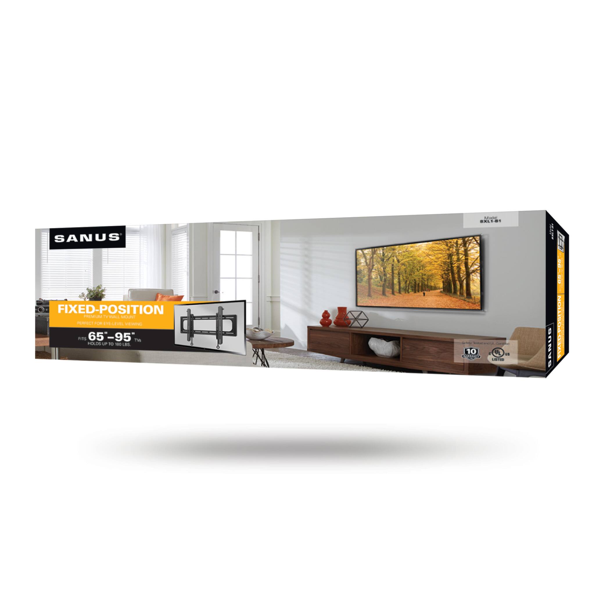 Alt View 22. Sanus - Premium Series Fixed-Position  TV Wall Mount for Most TVs 65"-95" up to 180 lbs - Slim Profile Sits 1.6" From Wall - Black.