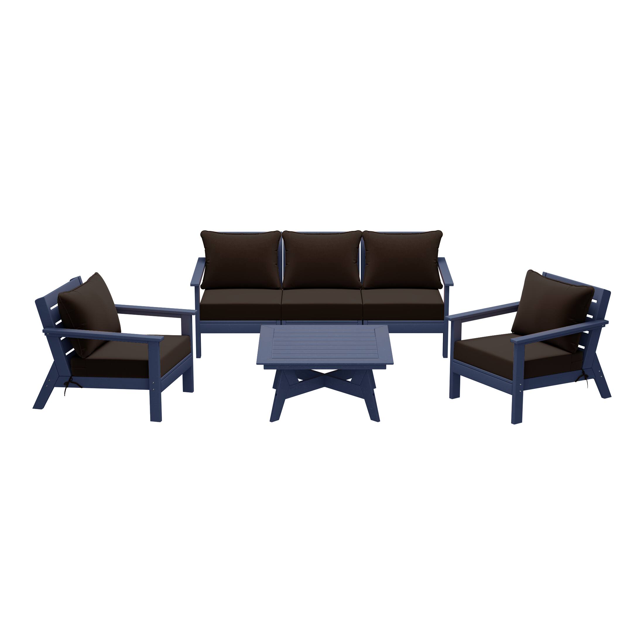Navy Blue/Brown