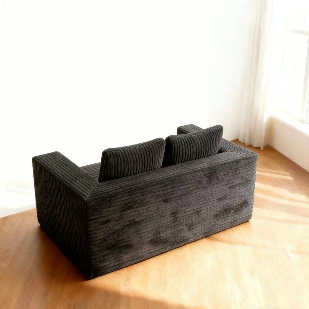 Alt View 1. Kadyn - 2-Seater Cloud Loveseat Sofa in a Box, Corduroy Memory Foam, No Assembly, Gray - Gray.