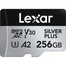 Lexar - Professional SILVER PLUS 256GB UHS-I V30 microSDXC Memory Card