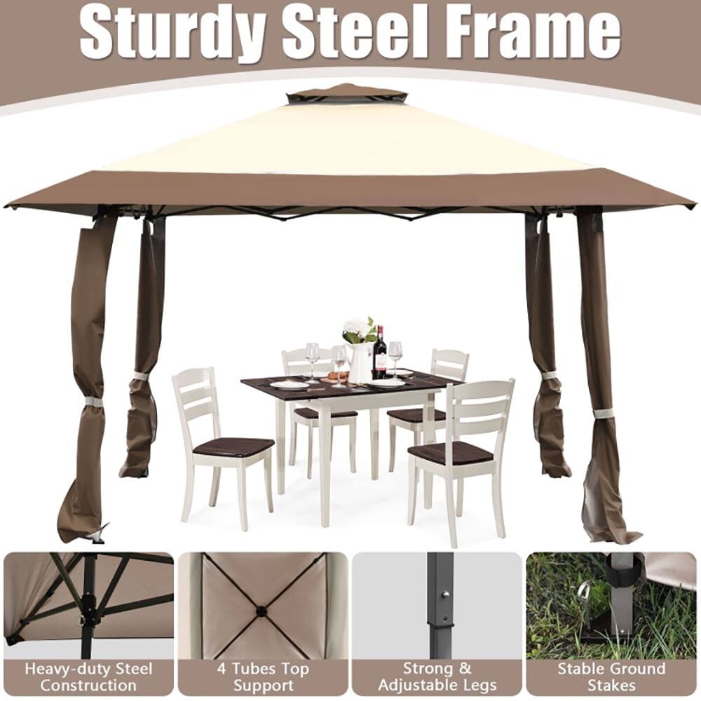 Sturdy Steel Frame  
Heavy-duty Steel Construction  
4 Tubes Top Support  
Strong & Adjustable Legs  
Stable Ground Stakes