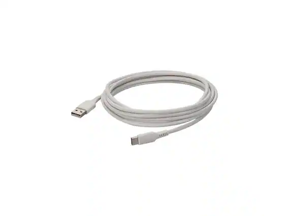 Front. AddOn - AddOn 3m 9.8ft USB C Male to USB A 2.0 Male Sync and Charge Cable White.