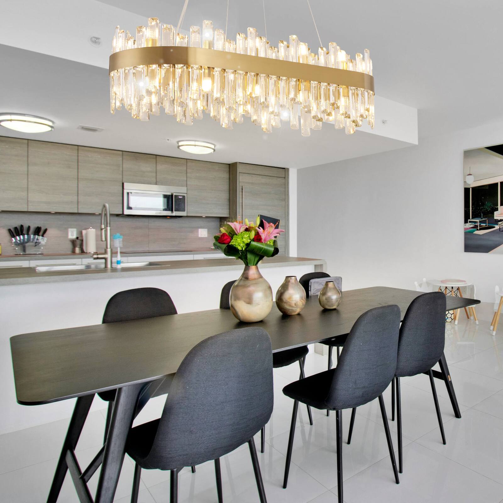 Alt View 7. Tiramisubest - 36" Modern Luxury Gold Crystal Chandelier, 24-Light French Empire Ceiling Light with Premium Crystals - Gold+Clear.