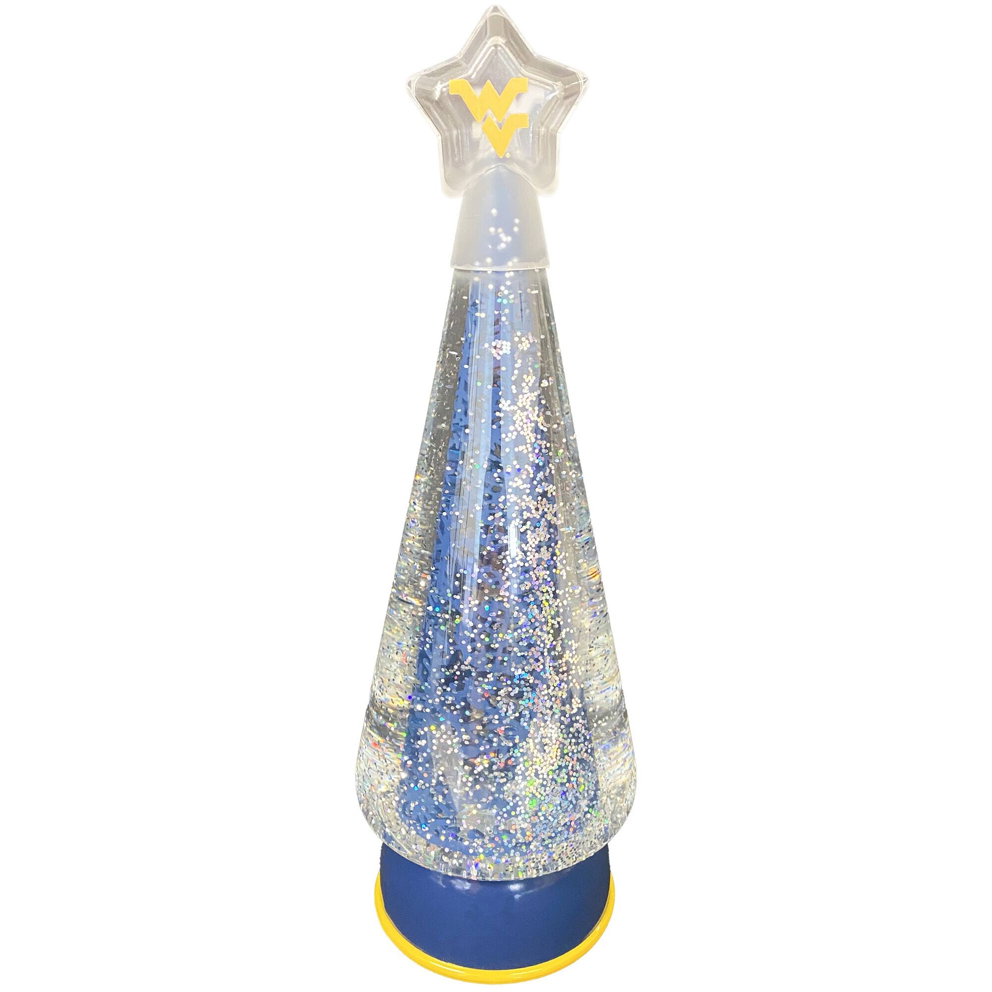 Alt View 1. Santa's Workshop - West Virginia Mountaineers 12" Tree Globe - Blue.