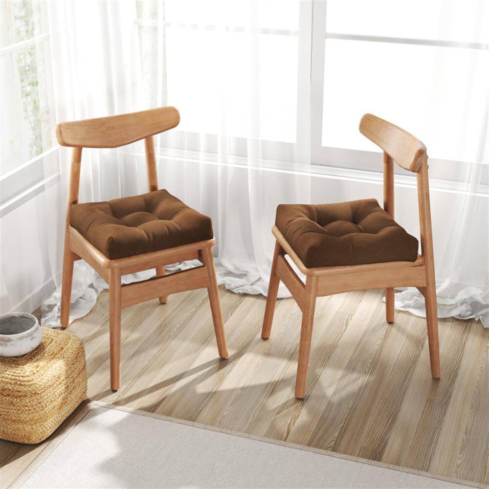Left. Kadyn - Patio Chair Cushions Outdoor Chair Pads21 Inch x 21 Inch Patio Chair Seat Cushion Pads for Indoor and OutdoorCoffee - Brown.