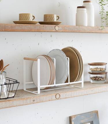 Front. Yamazaki Home - Vertical Plate Organizer.
