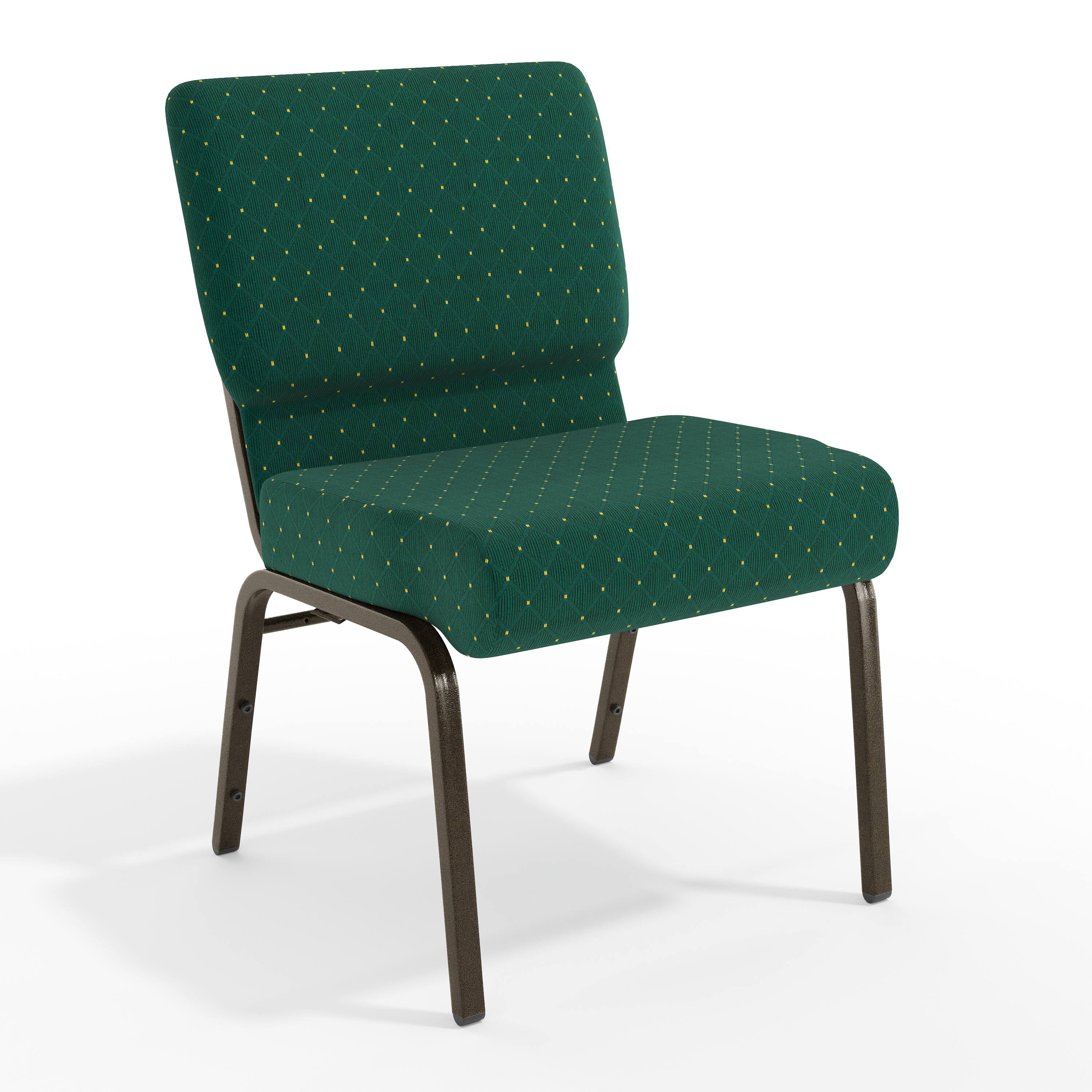 Hunter Green Dot Patterned Fabric/Gold Vein Frame