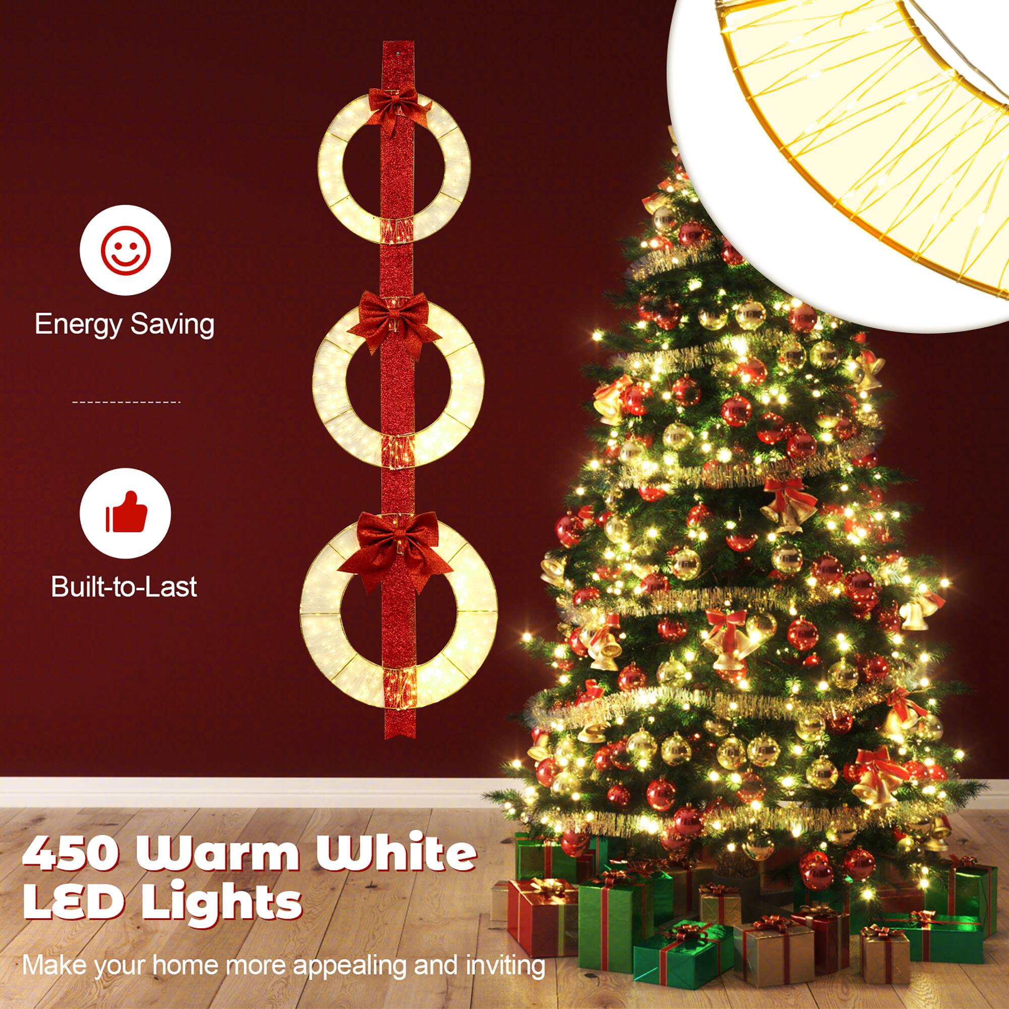 Energy Saving  
Built-to-Last  

450 Warm White LED Lights  
Make your home more appealing and inviting