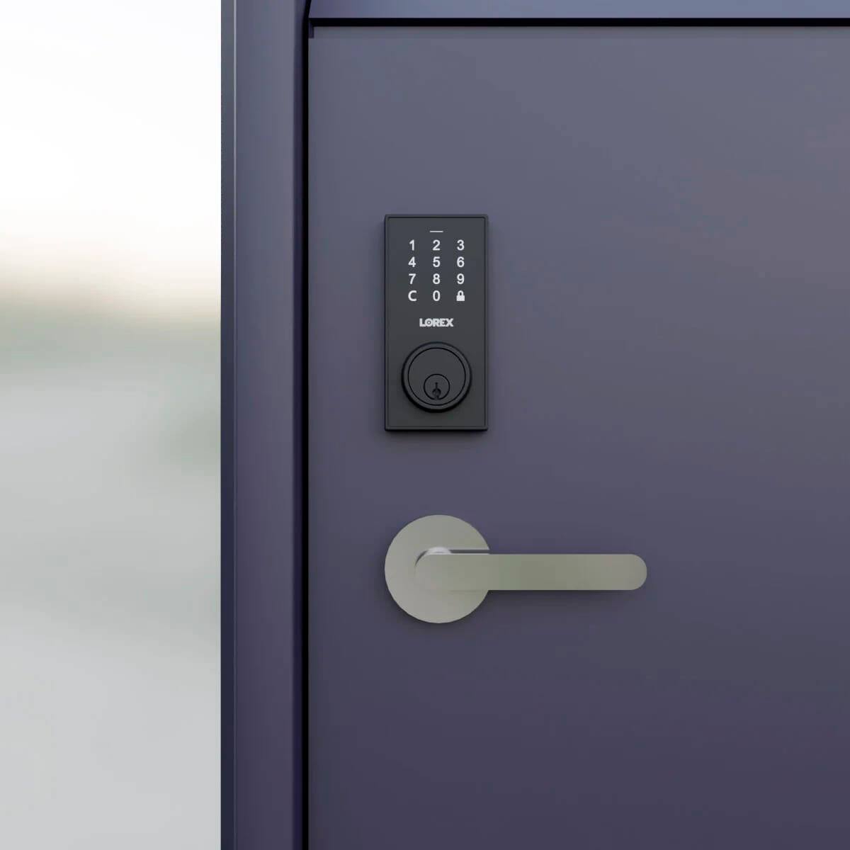 The text on the image reads: "1 2 3 4 5 6 147C 7 2580 0 8 369 9 LOREX."