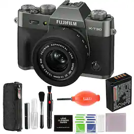 Fujifilm - X-T30 III Mirrorless Camera with 13-33mm f/3.5-6.3 Lens (Charcoal Silver) Bundle with Advanced Accessories