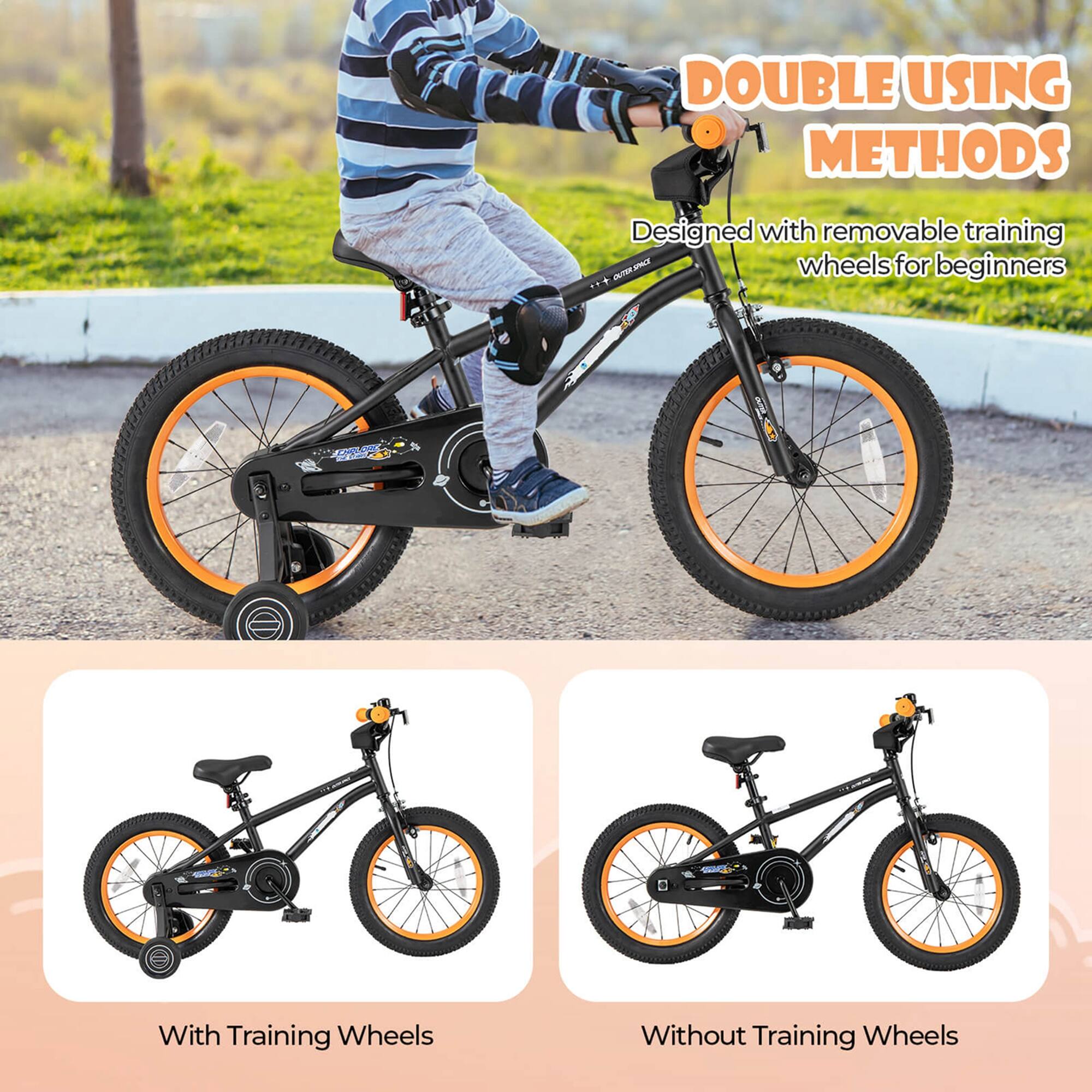 DOUBLE USING METHODS  
Designed with removable training wheels for beginners  

With Training Wheels  
Without Training Wheels