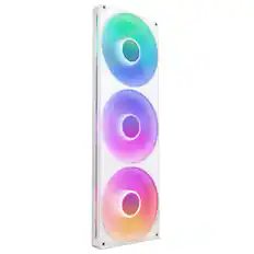 Front. NZXT - F420 RGB Core - 420mm Single-Frame Case Fan Unit with 3 x 140mm RGB Fans and Fluid Dynamic Bearings - White.