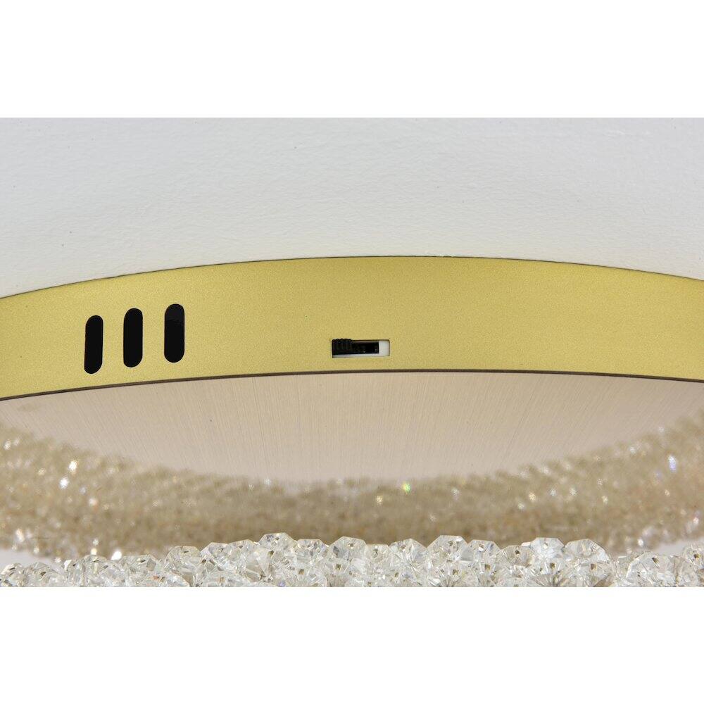 Alt View 3. Elegant Lighting - Bowen 18 inch Adjustable LED Flush Mount Ceiling Light in Satin Gold - Satin Gold.