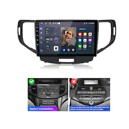 Junsun - For Honda Accord 8 Spirior 2008-2013 9" 2+64GB Android 15 carplay Car Stereo Radio GPS Navi WIFI RDS SWC Blutooth FM - Black