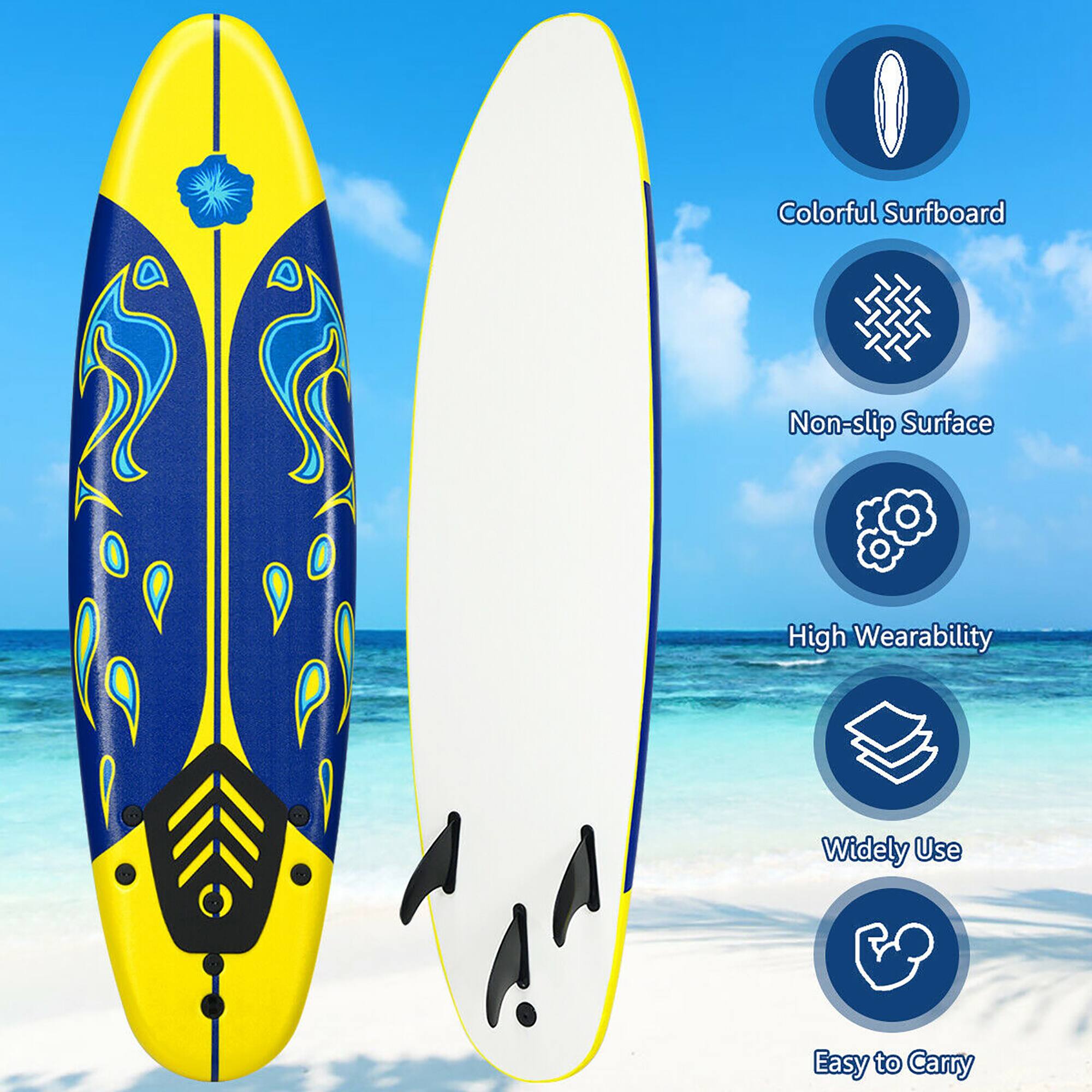 Colorful Surfboard  
Non-slip Surface  
High Wearability  
Widely Use  
Easy to Carry